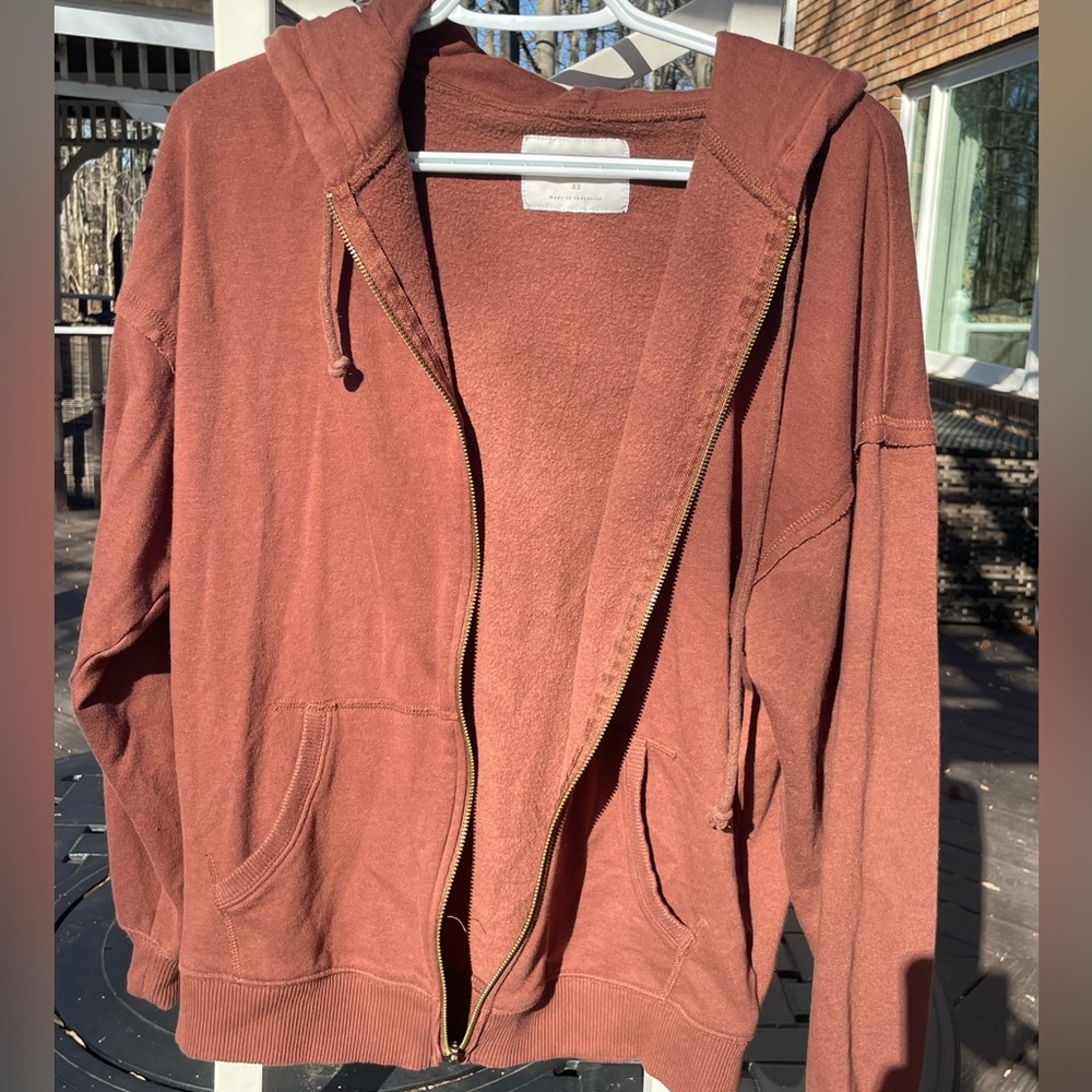 Brown zip up sweater